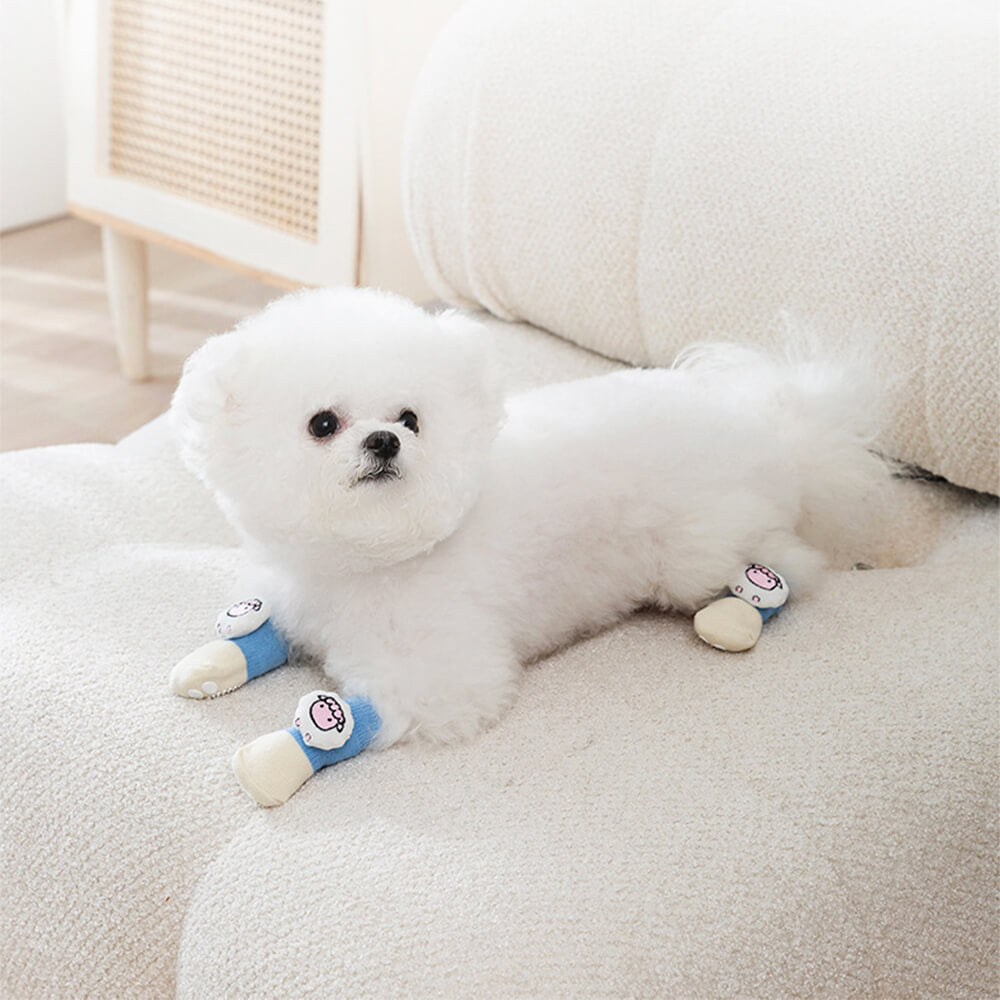 3D Tier Warm Anti-Rutsch Atmungsaktive Gemütliche Hundesocken