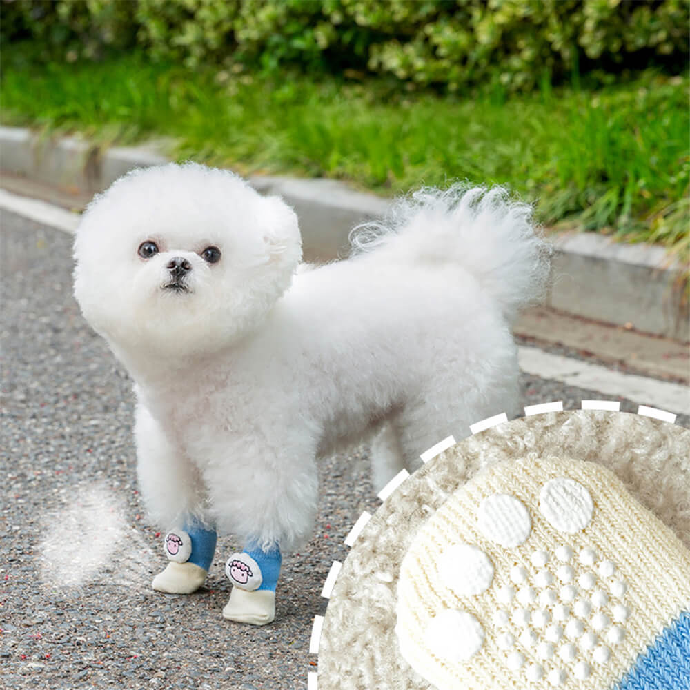 3D Tier Warm Anti-Rutsch Atmungsaktive Gemütliche Hundesocken