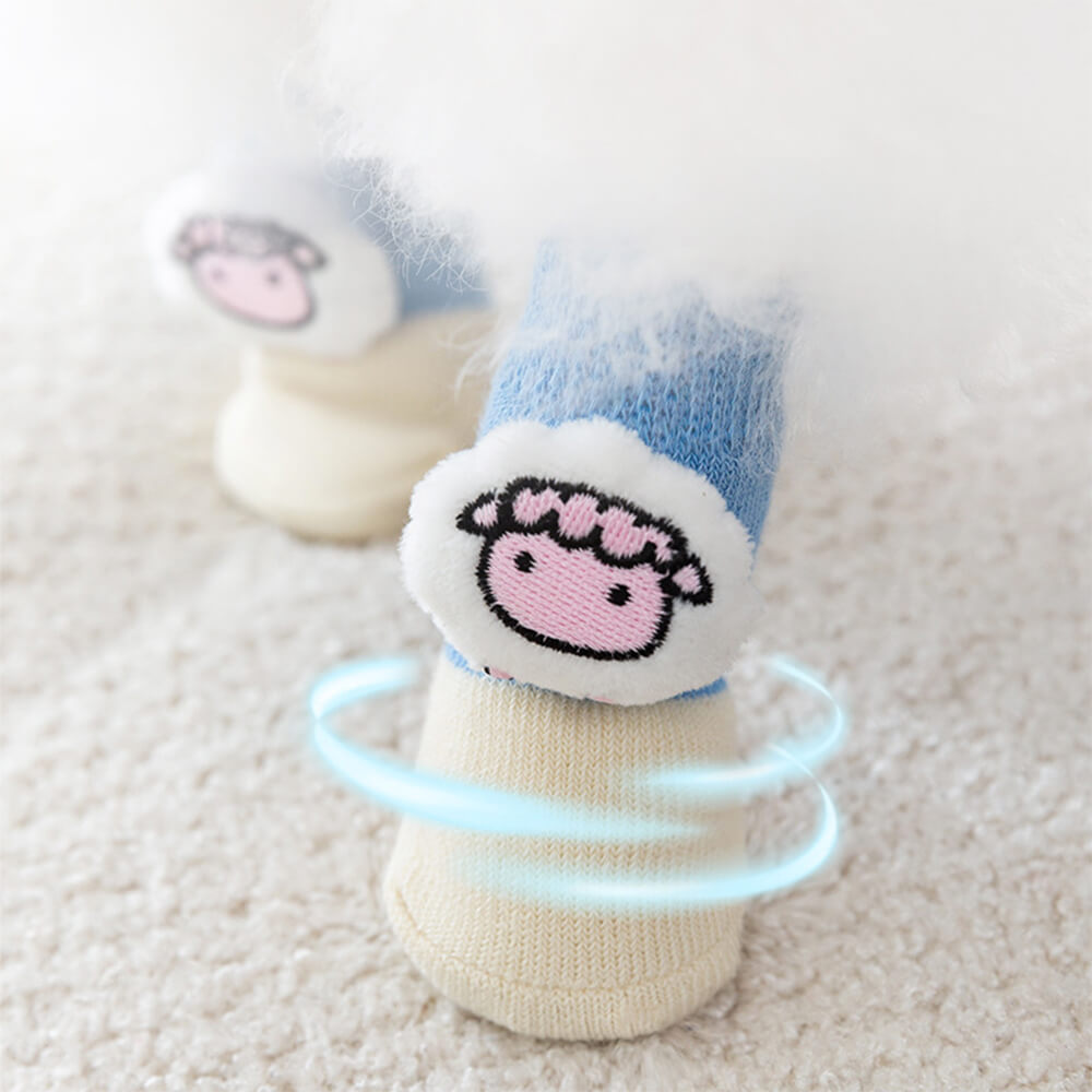 3D Tier Warm Anti-Rutsch Atmungsaktive Gemütliche Hundesocken