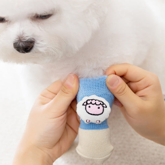 3D Tier Warm Anti-Rutsch Atmungsaktive Gemütliche Hundesocken