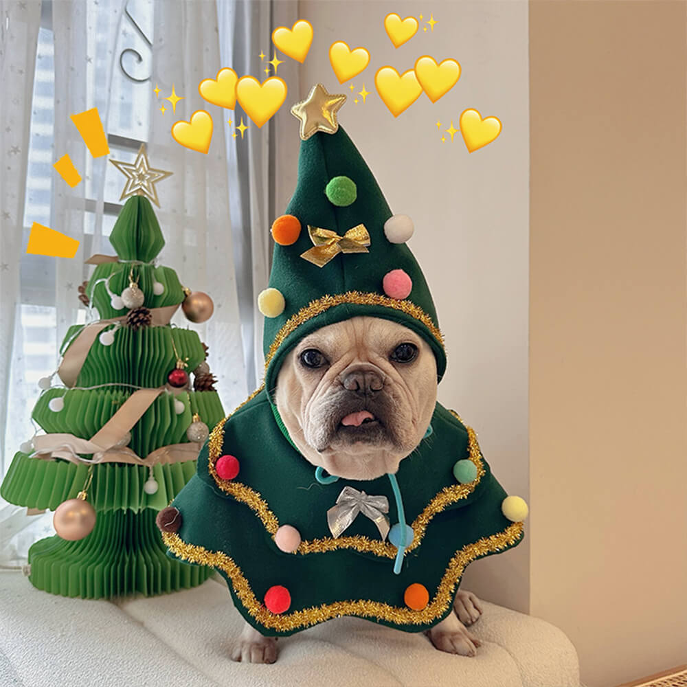 Weihnachtsbaum Hut Umhang Outfit Cosplay Hund & Katze Kostüm