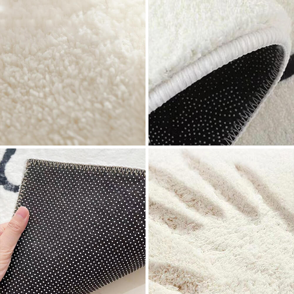 Faux Cashmere Schachbrett Gemütlicher Nachttisch Teppich Unregelmäßige Form Teppich