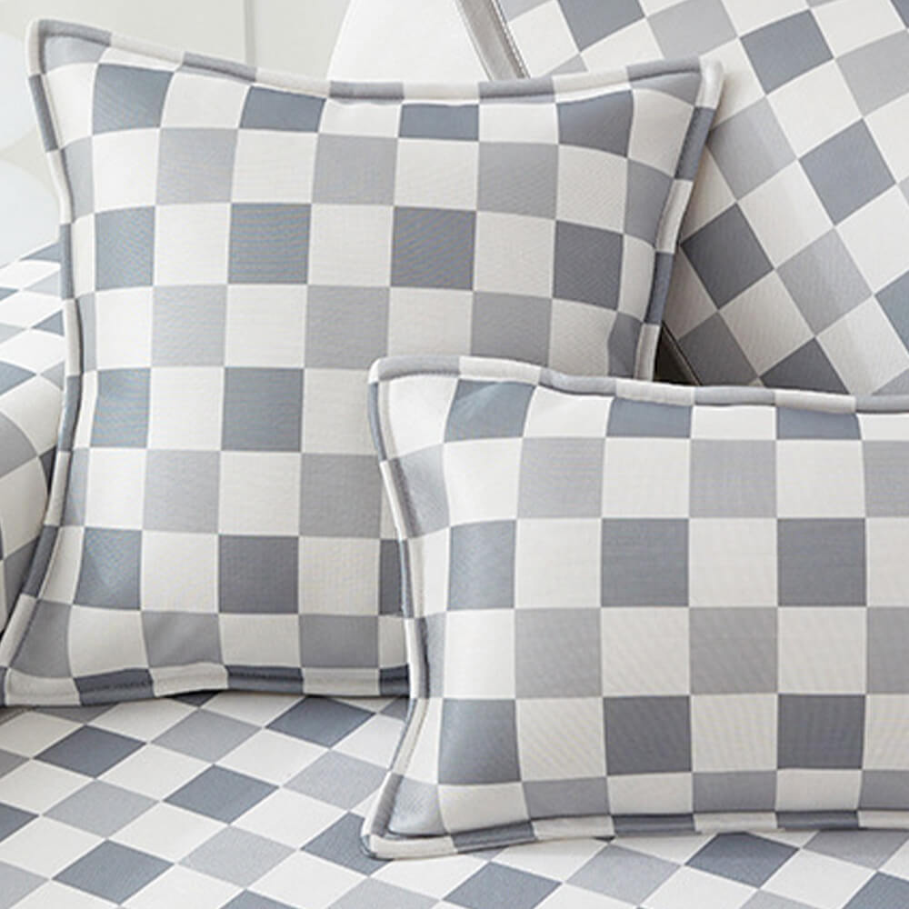 Moderne Eis-Seide Atmungsaktive Anti-Rutsch Karierte Sofa-Bezug