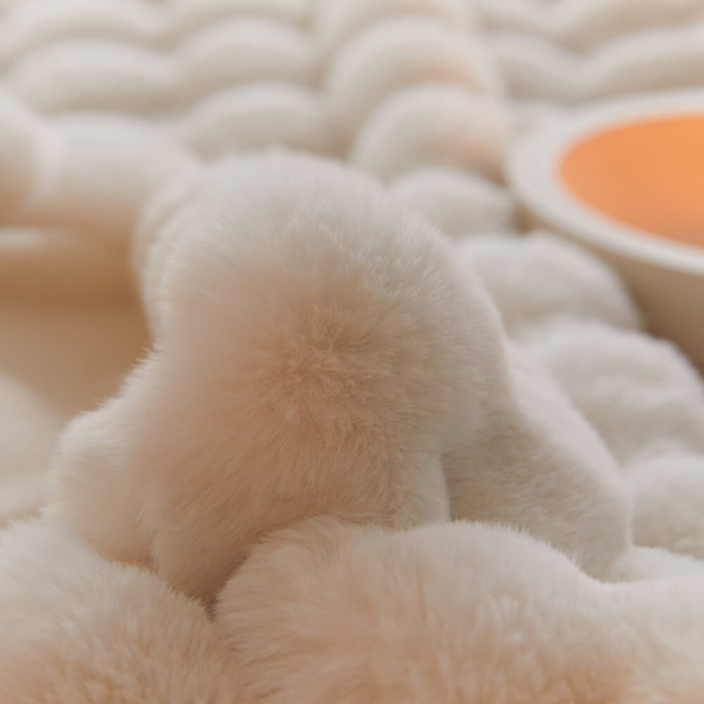 Frendorf | Premium Bubble Doppel-Layer Verdickte Faux Kaninchenfell Decke