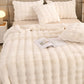 Frendorf | Premium Bubble Doppel-Layer Verdickte Faux Kaninchenfell Decke