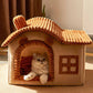 Hausdesign halbgeschlossene Katzenbett