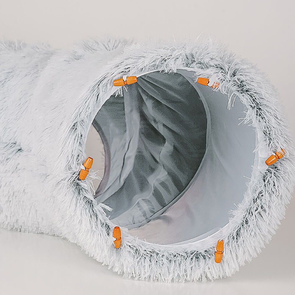 2 in 1 faltbarer Indoor weicher runder Katzen-Tunnel-Bett
