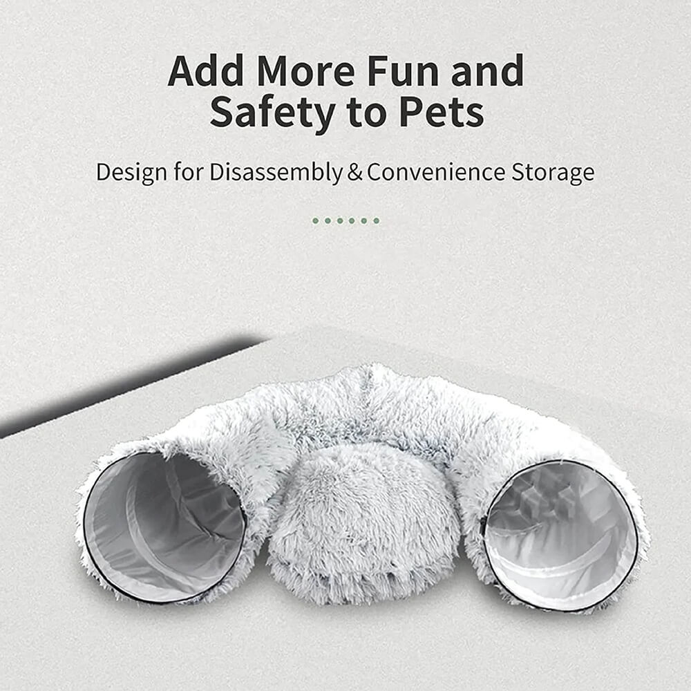 2 in 1 faltbarer Indoor weicher runder Katzen-Tunnel-Bett