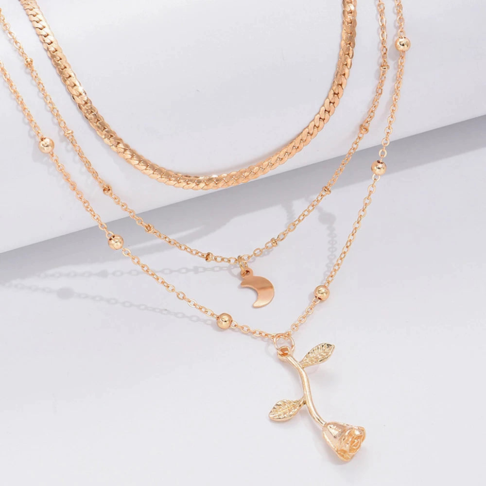 Frendorf | Rose und Mondgold Anhänger Necklace
