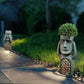 Frendorf | GartenDekor - Künstlerischer Blumentopf mit Solar-LED-Licht
