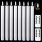 Flammenlose flackernde Spitzkerzen mit 2 Fernbedienungen und Timer, echtes Wachs 3D Docht Licht Fensterkerzen batteriebetrieben, Weihnachtsheim Hochzeitsdeko