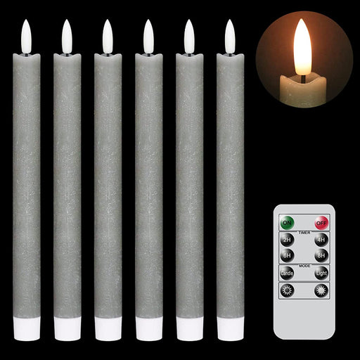 Flammenlose flackernde Spitzkerzen mit 2 Fernbedienungen und Timer, echtes Wachs 3D Docht Licht Fensterkerzen batteriebetrieben, Weihnachtsheim Hochzeitsdeko