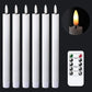 Flammenlose flackernde Spitzkerzen mit 2 Fernbedienungen und Timer, echtes Wachs 3D Docht Licht Fensterkerzen batteriebetrieben, Weihnachtsheim Hochzeitsdeko