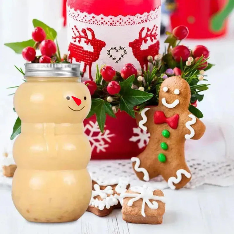 Frendorf | 10 Stück Weihnachts-Schneemann-Flaschen mit Deckel