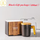 Geschenkpaket mit Holzgriff und Deckel Kaffeetasse Liebhaber Kaffeetassen Keramiktasse Set aus Holztasse