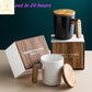 Geschenkpaket mit Holzgriff und Deckel Kaffeetasse Liebhaber Kaffeetassen Keramiktasse Set aus Holztasse