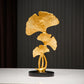 Ginkgo-Blatt Statue Einfache Wohnzimmer Dekoration Zuhause Metallhandwerk Moderne Pflanze Skulptur Ästhetische Raum Ornamente Regal Dekor