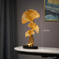 Ginkgo-Blatt Statue Einfache Wohnzimmer Dekoration Zuhause Metallhandwerk Moderne Pflanze Skulptur Ästhetische Raum Ornamente Regal Dekor