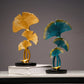 Ginkgo-Blatt Statue Einfache Wohnzimmer Dekoration Zuhause Metallhandwerk Moderne Pflanze Skulptur Ästhetische Raum Ornamente Regal Dekor