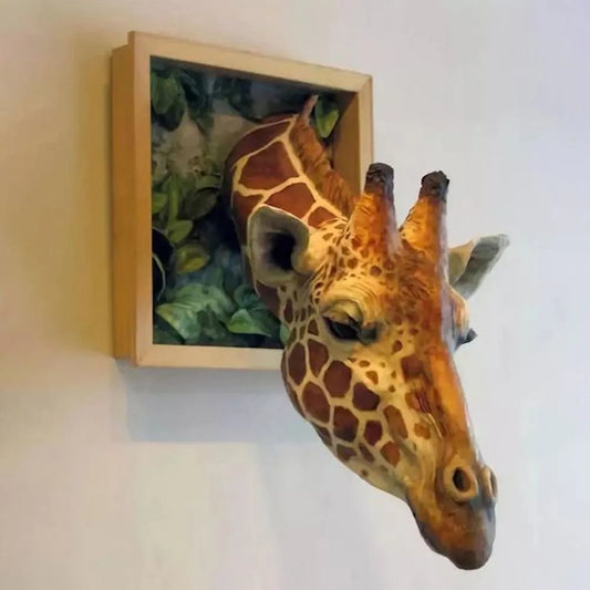 Giraffenkopf - Wanddekoration - 3D Skulptur - Lebensechte Dekoration