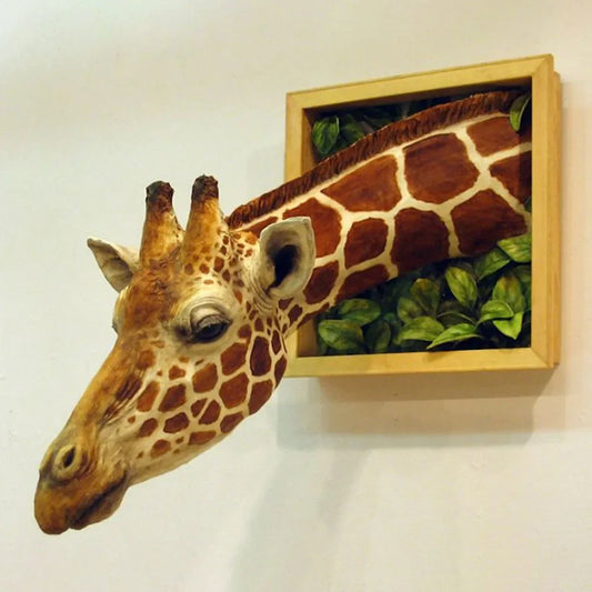 Giraffenkopf - Wanddekoration - 3D Skulptur - Lebensechte Dekoration