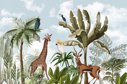 Frendorf | Giraffe Antilope bewölkter Himmel Tapete Wandbild