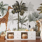 Frendorf | Giraffe und Leopard Safari Hügel Tapete Wandbild