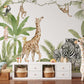 Frendorf | Giraffe und Zebras Aquarell Tapete Wandbild