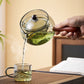 Glas Teekanne mit Holzgriff Chinesische Teezermonie Reiner Tee Kung Fu Tee Transparentes Teewaren-Set Seitenhandgriff Glaswasserkocher