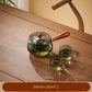 Glas Teekanne mit Holzgriff Chinesische Teezermonie Reiner Tee Kung Fu Tee Transparentes Teewaren-Set Seitenhandgriff Glaswasserkocher