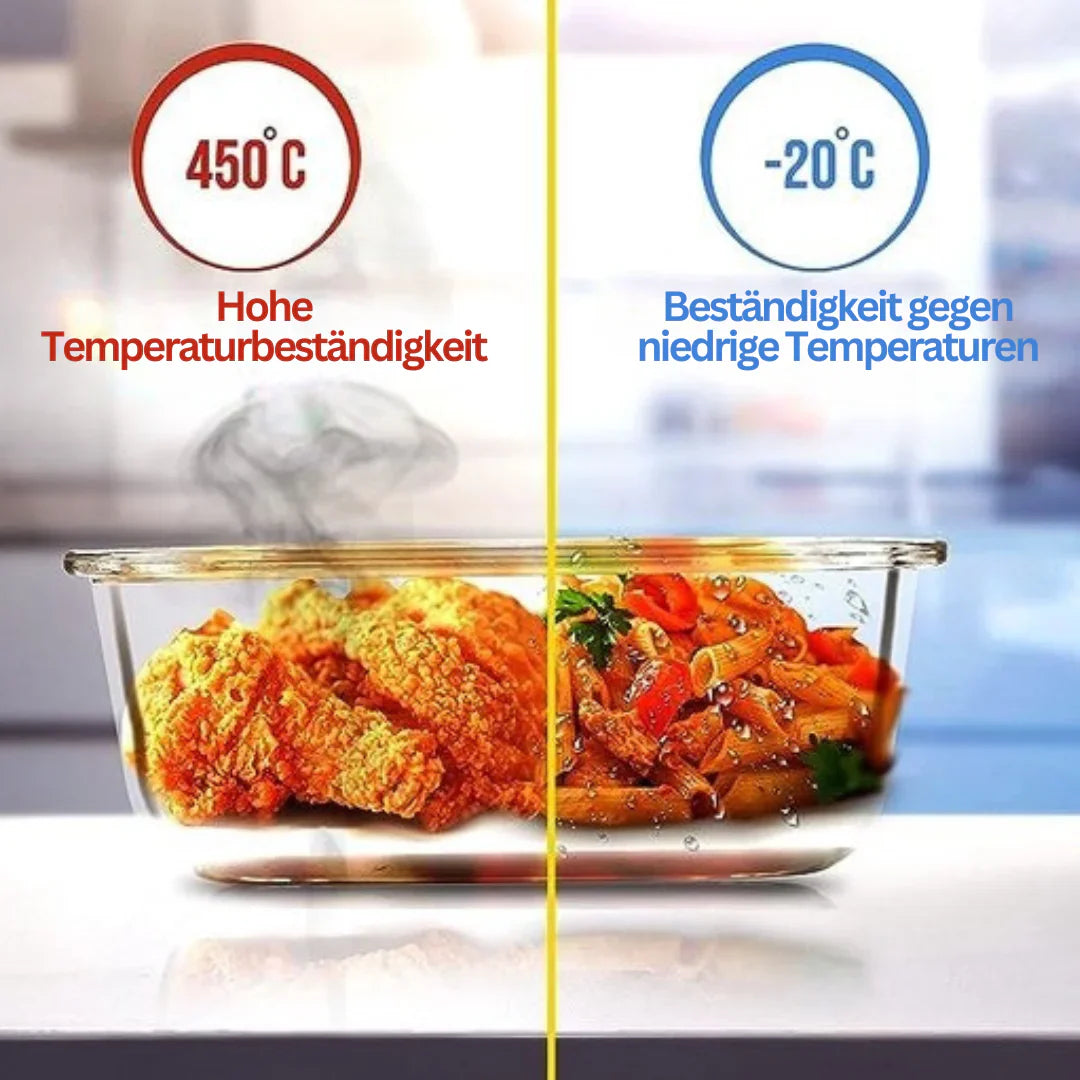 Frendorf | Glas-Frischhaltedosen Set – Luftdichte Aufbewahrungsbehälter mit Deckel für Küche & Meal Prep