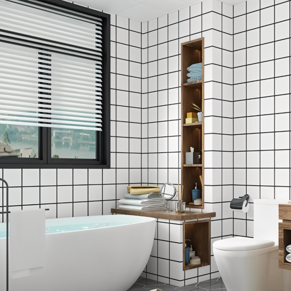 Frendorf | GlossyLux PVC Wandpaneele – Wasserfest & Selbstklebend für Bad & Küche (30×60 cm)