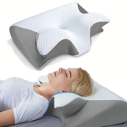 Frendorf | SleepEase Schmetterlings-Memory-Schaumkissen – Ergonomische Unterstützung für Seiten- und Rückenschläfer