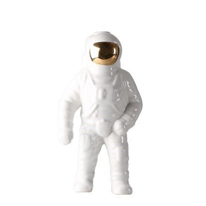 Gold Space Man Skulptur Astronaut Keramik Vase Kreatives modernes Kosmonaut Modell Ornament Statue Garten Tischdekoration Hause Dekoration