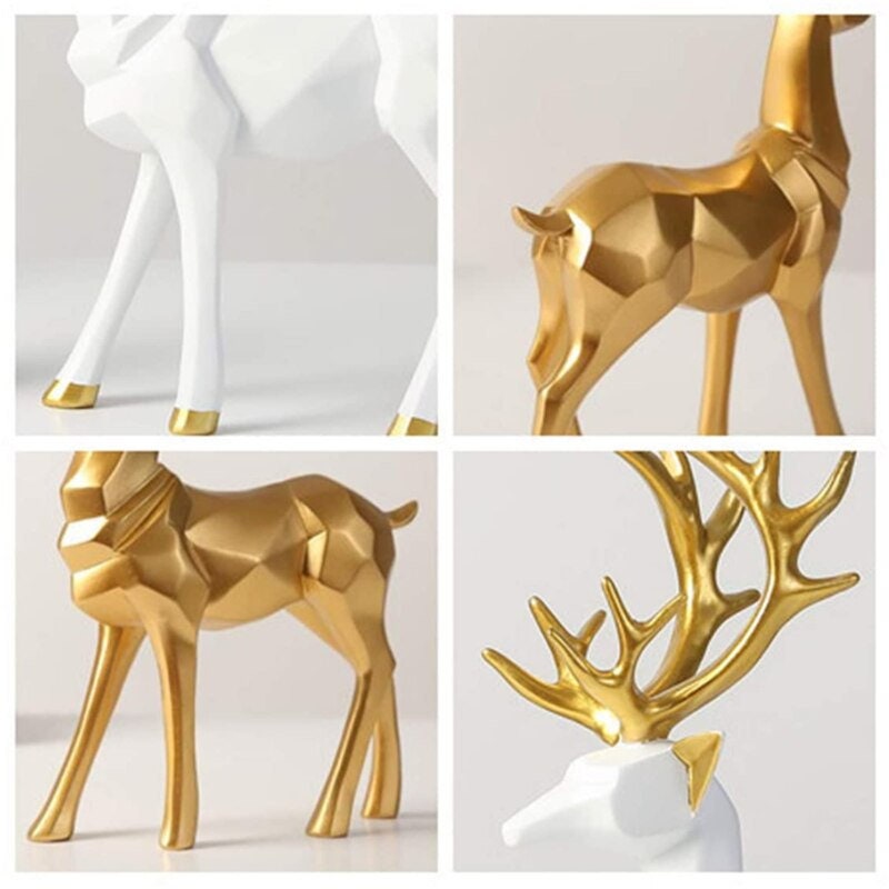 Goldenes Reh Figur Tier Statue Skulptur Wohnzimmer Deko - Goldenes Reh Für Wohnkultur, Einweihungsgeschenk