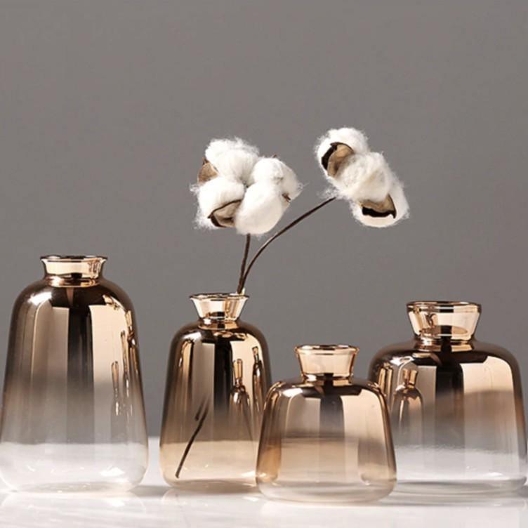 Frendorf | Aurivista Spiegelnde Gradient-Gold-Vase | Modernes Design | Dekoratives Highlight für Zuhause