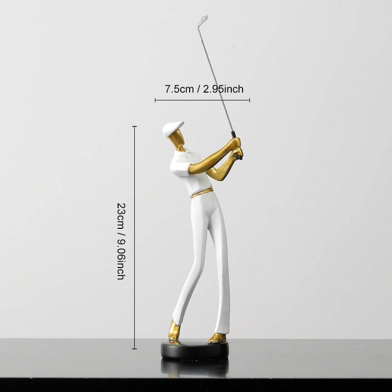 Golf Mensch Statue Harzkunst Kreative Skulptur Büro Dekor Zubehör Moderne Handwerkskunst Schrank Tischfiguren Heimdekoration