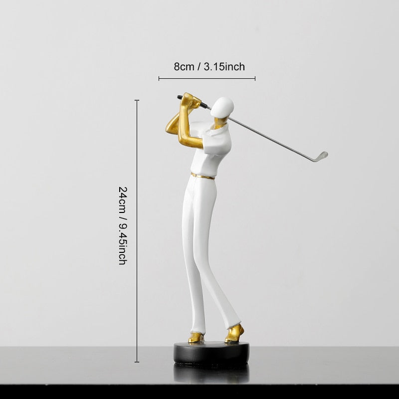 Golf Mensch Statue Harzkunst Kreative Skulptur Büro Dekor Zubehör Moderne Handwerkskunst Schrank Tischfiguren Heimdekoration