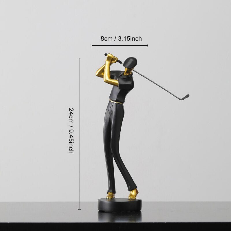 Golf Mensch Statue Harzkunst Kreative Skulptur Büro Dekor Zubehör Moderne Handwerkskunst Schrank Tischfiguren Heimdekoration