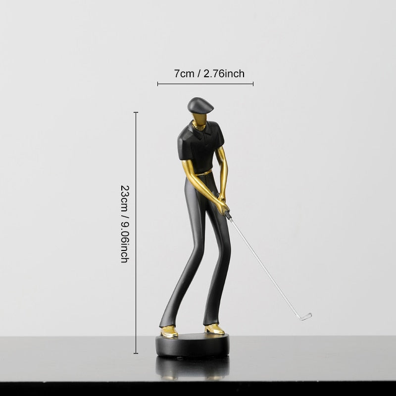Golf Mensch Statue Harzkunst Kreative Skulptur Büro Dekor Zubehör Moderne Handwerkskunst Schrank Tischfiguren Heimdekoration