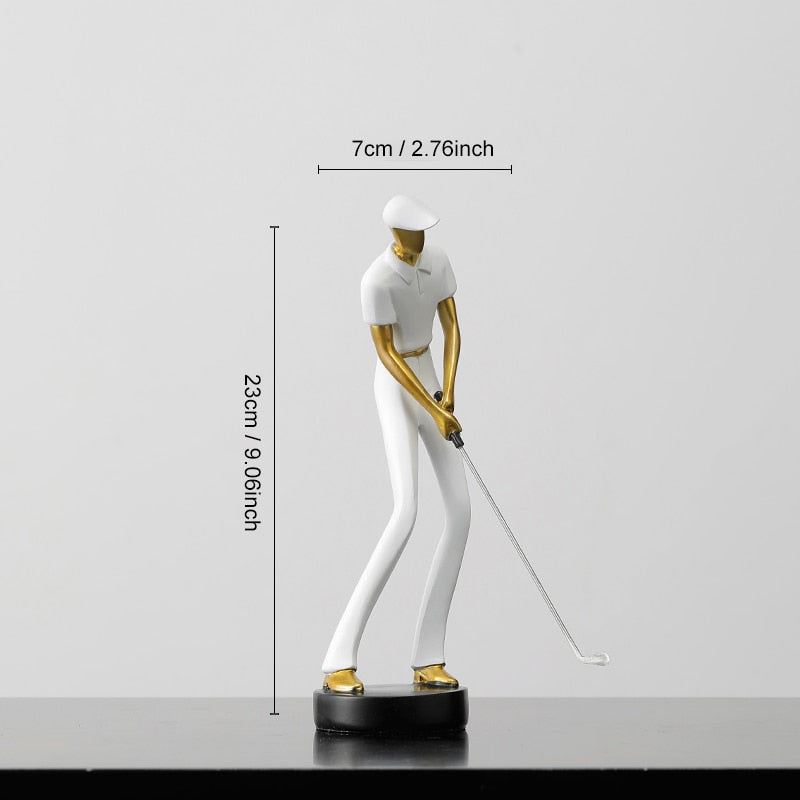 Golf Mensch Statue Harzkunst Kreative Skulptur Büro Dekor Zubehör Moderne Handwerkskunst Schrank Tischfiguren Heimdekoration