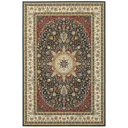Stora Rot/Elfenbein Klassische Medaillon Weicher Teppich