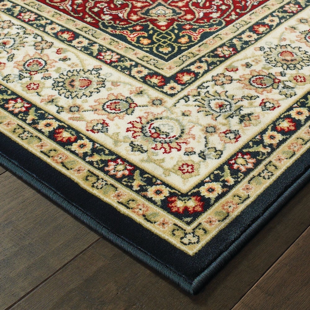 Stora Rot/Elfenbein Klassische Medaillon Weicher Teppich