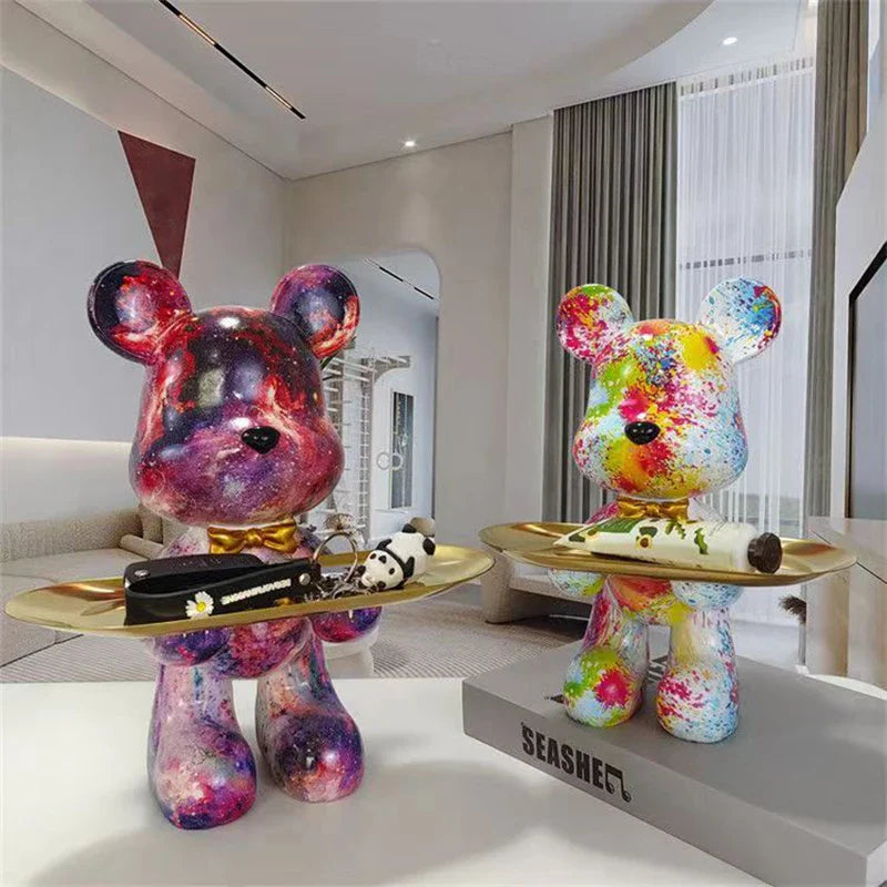 Graffiti-Bär-Figur Schlüsselaufbewahrung