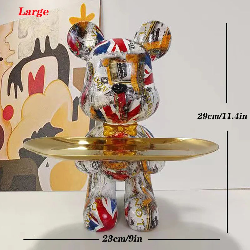 Graffiti-Bär-Figur Schlüsselaufbewahrung