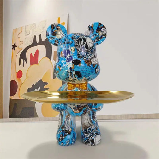 Graffiti-Bär-Figur Schlüsselaufbewahrung