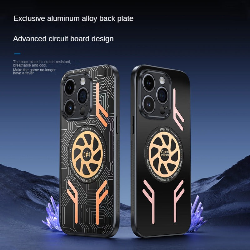 Frendorf | Aluminiumlegierung Graphen Kühlwärmeableitungs-Handyhüllen mit Magnetventilator für iPhone