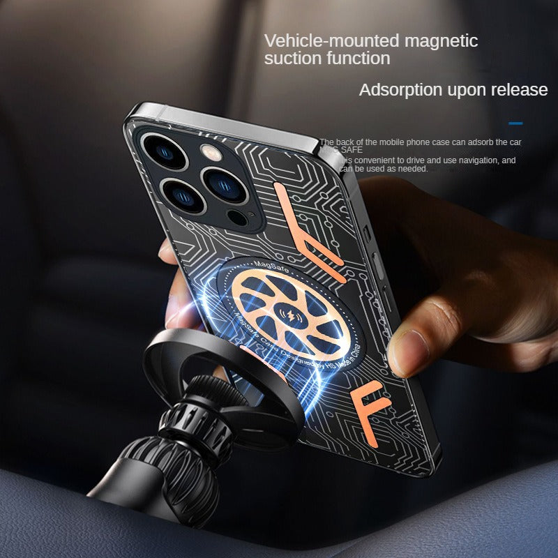 Frendorf | Aluminiumlegierung Graphen Kühlwärmeableitungs-Handyhüllen mit Magnetventilator für iPhone