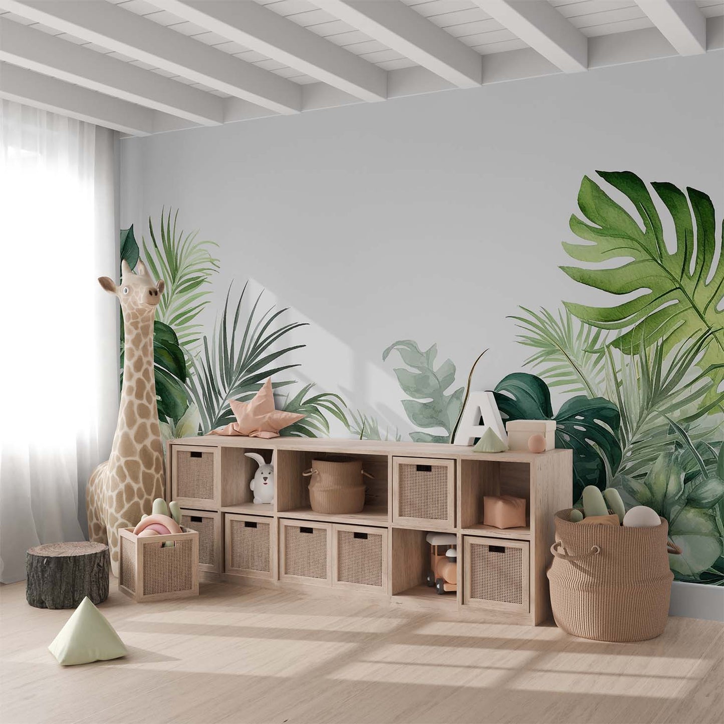 Frendorf | Grüne Dschungelpflanzen Hintergrund Tapete Mural 2