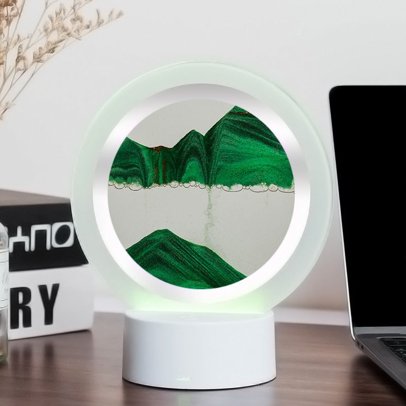 Frendorf | LumenFlow Quicksand 3D USB Tischlampe | Nachtlicht mit Touch-Schalter | 7 Farben